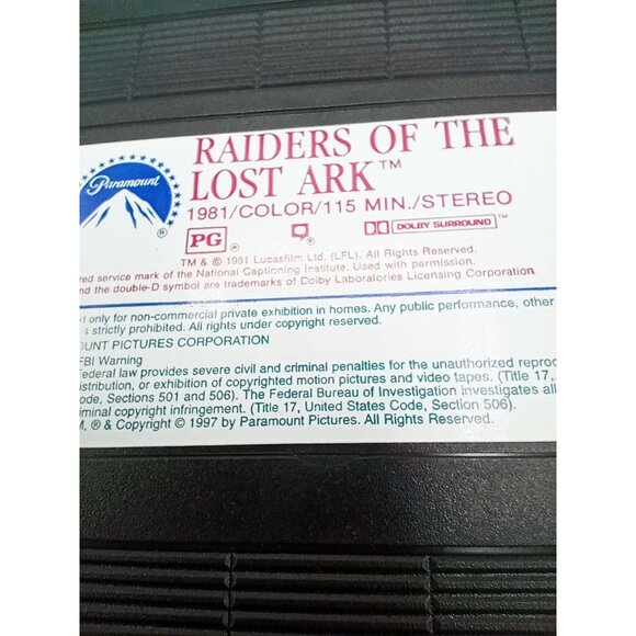 2 Vintage Indiana Jones & The Temple Of Doom / Raiders Of The Lost Ark VHS Tapes - Picture 8 of 12
